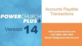 Version 14 - Accounts Payable Transactions