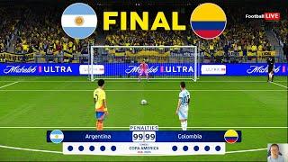 ARGENTINA vs COLOMBIA - Penales | Final Copa América 2024 | Messi contra Diaz | Jugabilidad PES