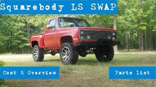 Squarebody LS Swap Overview and Cost "All parts linked in description"