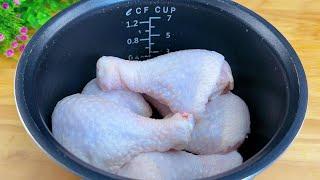 Put the chicken legs into the rice cooker without adding water or oil,it's so delicious,