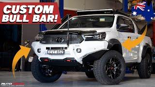 We gave this Toyota Hilux ROGUE a CUSTOM BULL BAR! Wheels + Tyres + 4x4accessories + Custom Bull Bar