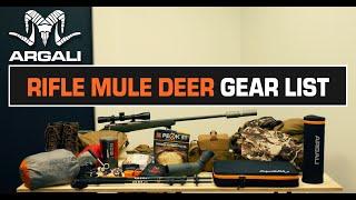 BRAD'S OCTOBER RIFLE MULE DEER GEAR LIST