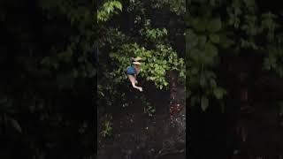 Our guide demonstrating how to jump of the 30 foot platform #costarica #jacocostarica