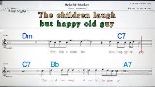 Hello Mr monkey/Arabesque노래방,가라오케,코드 큰 악보,반주,가사Karaoke, Sheet Music, Chord, MR