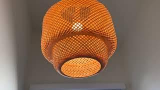 Hand Woven Bamboo Pendant Light, Natural Rattan Basket Light Fixture / amazon finds review