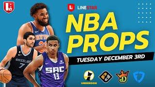 NBA Player Props 12/3 Underdog & PrizePicks | Best Bets NBA Tuesday December 3rd