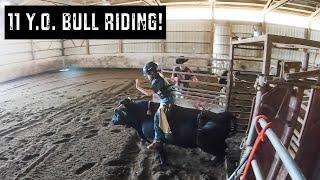 Auston Young | 11 year old | Bull Riding Practice Before Jr. World Finals!