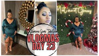 VLOGMAS DAY 23 ⎮ GLAMERES GEMS TAKEOVER + PLUS SIZE HOLIDAY GRWM + HAIR + MAKEUP & OOTN