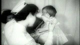 Polio Vaccinations Public Domain Archival Stock Footage - www.PublicDomainFootage.com