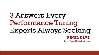 3 Answers Every Performance Tuning Experts Always Seeking