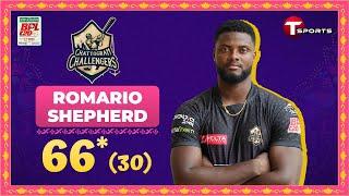 Romario Shepherd scored 66 runs off 30 balls against Rangpur Riders | BPL 2024 | T Sports