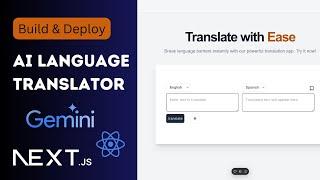 Build & Deploy AI Language Translator App - Gemini AI, React, Neon DB, Nextjs, Tailwind