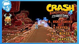 A Real Grind (N.Verted) - Full Walkthrough - No Deaths - All Gems - Crash Bandicoot 4 [4k]