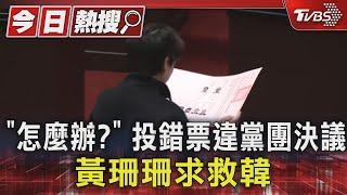 「怎麼辦?」投錯票違黨團決議 黃珊珊求救韓｜TVBS新聞 @TVBSNEWS01