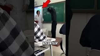 The muscle guy surprised the whole class!