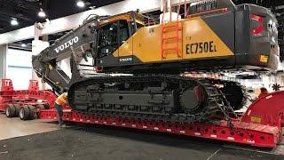 Massive Volvo  EC750EL Excavator moving out of Conexpo 2017