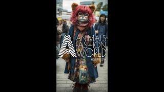 Animals Fashion World | Harajuku | Tokyo Street Japan fashionistas | Vogue Photo Midjourney v5