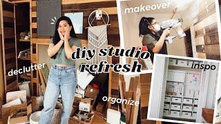 DIY Craft Studio Room Makeover  + Massive Declutter and Organization