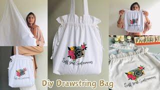 Diy drawstring bag | how to make drawstring bag | diy ideas | tote bag tutorial | tote bag painting