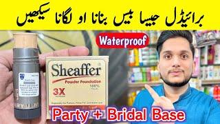 How to apply Sheaffer powder foundation & kryolan tv paint stick for party or bridal base