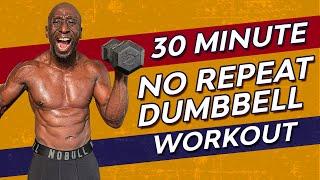 30 Min FULL BODY DUMBBELL HIIT WORKOUT at Home| No Repeat | Muscle - Fat Loss