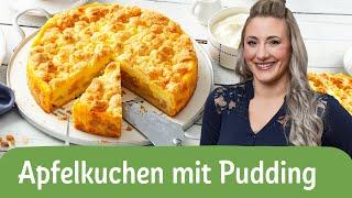 Apfel-Streuselkuchen mit Vanillepudding – ein Genuss für jeden Anlass!  | REWE Deine Küche