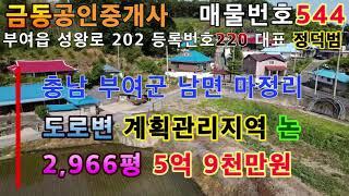 544마을 입구 계획관리지역 계단식 논 부여땅 부여부동산