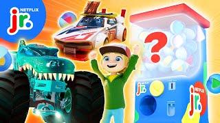 Toy Machine SURPRISE! Collect CARS from Hot Wheels Let's Race!  Netflix Jr