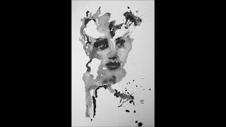 abstract portrait with india ink- full painting (encre de chine)