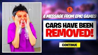 CARS are REMOVED Prank on Little Brother - Fortnite