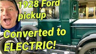 1928 Ford Model A pickup truck converted to all-electric. A Tesla for retirees?