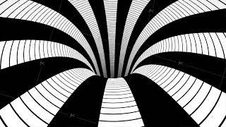 Seamless abstract inside black and white tunnel travel. Abstract motion animation in a black and