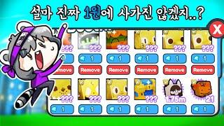 모든 휴즈펫을 1원에 경매에 올려봤습니다... ㅋㅋㅋㅋ [펫 시뮬레이터 X] 로블록스