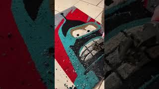Carving a Bender Rug #process #satisfying #custom #handmade #decor #carving #bender #futurama