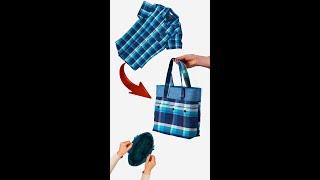 How to sew a tote bag from man's shirt easily! Miarti️