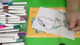 Hướng dẫn tô màu bức tranh con rồng đá