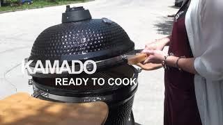 Outdoor kitchen bbq ceramic grill 23 inch kamado pizza oven