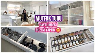 MUTFAK TURU, HAYALİMDEKİ DOLAP İÇİ DÜZENİNİ YAPTIM, EV TURU