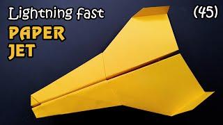 How to make lightning fast flying paper jet || Paper plane 286