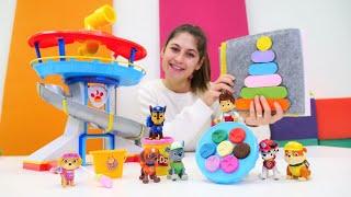 Paw Patrol ve Pijamaskeliler oyuncakları Ayşe temizlik ve yemek yapıyor! Hamur oyunları