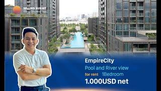 Cho thuê căn hộ Empire City 1PN view sông và hồ bơi - Linden Residence - 1.000$ net