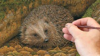 The Art of Painting a Hedgehog | Wildlife Art | Robert E Fuller