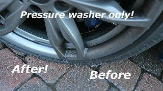 Washing Wheels with Cquartz DLUX coating | Pressure washer only | 100% Clean!