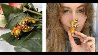 Мастер класс по брошке "Золотая рыбка" \ Объемная вышивка / DIY goldfish brooch - how to do?