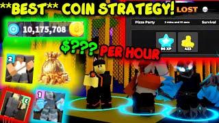 **BEST** COIN FARM EZ METHOD! (Pizza Party) | Tower Defence Simulator