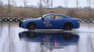 Michigan State Police display importance of safely driving on black ice