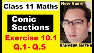 Class 11 Maths , Ex 10.1 Q1 - Q5 | Conic Sections | Equation of Circle | Ranveer Maths 11