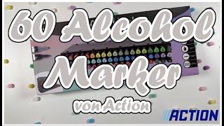 60 Alcohol Markers || Twinmarkers || Action || Unboxing und Swatching || Test