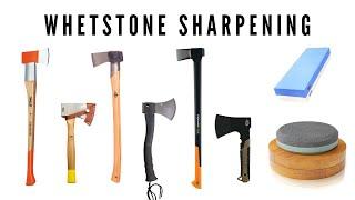 Whetstone Sharpening  | How to Sharpen an Axe with a Whetstone in a Hot Tent