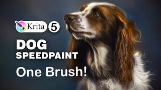 Dog SpeedPaint, digital painting in Krita 5, One brush! No sketch!